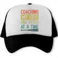 Coaching My Kids One Pitch At A Time Vintage Baseball Dad Trucker Cap
