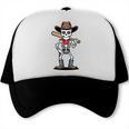 Cowboy Skeleton Baseball Halloween Graphic Trucker Cap