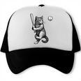 Cute Kitten Playing Baseball Hitter Bat Cool Baseball Cat Trucker Cap Cute Kitten Playing Baseball Hitter Bat Cool Baseball Cat Trucker Cap