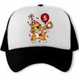 Dabbing Cool Cat Baseball 5th Birthday Trucker Cap Dabbing Cool Cat Baseball 5th Birthday Trucker Cap