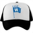 Fly The W Chicago Baseball Winning Flag Distressed Premium Tri-Blend Trucker Cap Fly The W Chicago Baseball Winning Flag Distressed Premium Tri-Blend Trucker Cap