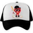 Heart Playing Baseball Valentine Baseball Trucker Cap Heart Playing Baseball Valentine Baseball Trucker Cap