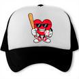 Heart Playing Baseball Valentines Day Trucker Cap Heart Playing Baseball Valentines Day Trucker Cap