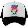 HUGvyn I Survived 100 Days Baseball Teacher Ice Cream Drip Trucker Cap HUGvyn I Survived 100 Days Baseball Teacher Ice Cream Drip Trucker Cap