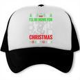I'Ll Be Home For Christmas Baseball Xmas Trucker Cap