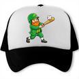 Leprechaun Playing Baseball St Patricks Day Men Boys Kids Trucker Cap
