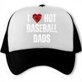I Love Hot Baseball Dads Red Hearts Premium Trucker Cap