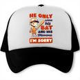 Loves Bat And His Momma Baseball Mom Trucker Cap Loves Bat And His Momma Baseball Mom Trucker Cap