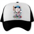 Melting Slime Sprinkle Baseball Mascot With Bat Trucker Cap Melting Slime Sprinkle Baseball Mascot With Bat Trucker Cap