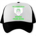 Messy Bun Baseball Mom My Stepchild Works From Home Trucker Cap Messy Bun Baseball Mom My Stepchild Works From Home Trucker Cap