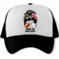 Mom Of Ballers Messy Bun Football Mom Baseball Mom Of Both Trucker Cap