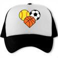 Mom Sports Heart Soccer Basketball Baseball Softball Trucker Cap