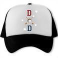 Patriotic Baseball Dad Father's Day Red Blue Star Premium Trucker Cap