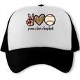 Peace Love Baseball Mom Leopard Print Cheetah Pattern Trucker Cap