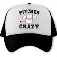 Pitches Be Crazy Baseball Moms Softball Players Hey Batter Trucker Cap Pitches Be Crazy Baseball Moms Softball Players Hey Batter Trucker Cap
