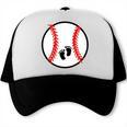 Pregnant Baseball Mom Pregnancy Announcement Baby Feet Belly Trucker Cap Pregnant Baseball Mom Pregnancy Announcement Baby Feet Belly Trucker Cap