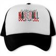 Retro Checkered Tired But Caffeinated Baseball Mom Leopard Trucker Cap Retro Checkered Tired But Caffeinated Baseball Mom Leopard Trucker Cap