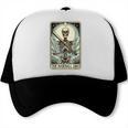 Retro Skeleton Baseball Dad Tarot Card Halloween Sport Lover Trucker Cap