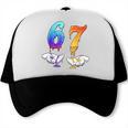 Six Seven Ice Cream Drip Cool Meme 67 Number Baseball Trucker Cap