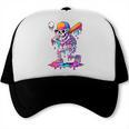 Skelton Playing Baseball Halloween Baseball Drip Boys Kids Trucker Cap Skelton Playing Baseball Halloween Baseball Drip Boys Kids Trucker Cap
