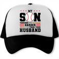 My Son Throws Harder Than Your Husband Baseball Mom Trucker Cap My Son Throws Harder Than Your Husband Baseball Mom Trucker Cap