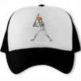 Spooky Season Skeleton Baseball Player Halloween Batter Trucker Cap