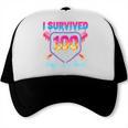 I Survived 100 Days Of School Baseball 100th Day Kids Girls Trucker Cap I Survived 100 Days Of School Baseball 100th Day Kids Girls Trucker Cap