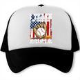 I Teach My Kids To Hit And Steal Baseball Dad American Flag Trucker Cap I Teach My Kids To Hit And Steal Baseball Dad American Flag Trucker Cap