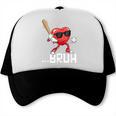 Valentines Bruh Red Heart Playing Baseball Men Boys Kids Trucker Cap Valentines Bruh Red Heart Playing Baseball Men Boys Kids Trucker Cap