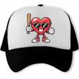 Valentines Day Heart Playing Baseball Boys Men Kids Girls Trucker Cap