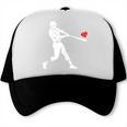 Valentines US Baseball Player Silhouette Heart Trucker Cap Valentines US Baseball Player Silhouette Heart Trucker Cap