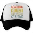 Vintage Baseball Dad Coaching My Kids One Pitch At A Time Trucker Cap Vintage Baseball Dad Coaching My Kids One Pitch At A Time Trucker Cap