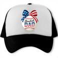 Vintage Baseball Dad Patriotic USA Flag 4th Of July Fathers Premium Trucker Cap