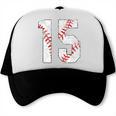 Vintage Distressed Baseball Number 15 Jersey Player Uniform Trucker Cap