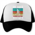 Women's Retro Hit Hard Run Fast Turn Left Baseball Lover Trucker Cap
