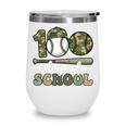 100 Days Of School Baseball Camo Art For Boys Kids Students Wine Tumbler