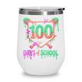 100 Days Of School Baseball Ice Cream Drip 100th Day Player Wine Tumbler