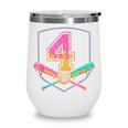 4th Birthday Baseball Bat Ice-Cream Drip 4yrs Old Boys Girls Wine Tumbler 4th Birthday Baseball Bat Ice-Cream Drip 4yrs Old Boys Girls Wine Tumbler