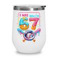 7th Birthday Boys I Was 6 Now I'm 7 Baseball Ice Cream Drip Wine Tumbler