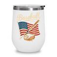 American Flag Baseball Player Bat Fan Catcher Pitcher USA Wine Tumbler American Flag Baseball Player Bat Fan Catcher Pitcher USA Wine Tumbler