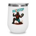 Backstop Catcher Baseball Graphic Wine Tumbler