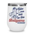 Take Me Out To The Ball Game Retro Peanuts Baseball Sports Wine Tumbler