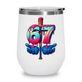 Baseball Bat Hands Drip 67 Six Seven Gen Alpha Slang Meme Wine Tumbler