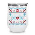Baseball Catcher Ugly Christmas Sweater Pattern Sports Xmas Wine Tumbler Baseball Catcher Ugly Christmas Sweater Pattern Sports Xmas Wine Tumbler
