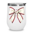 Baseball Coquette Bow Cute Baseball Game Wine Tumbler Baseball Coquette Bow Cute Baseball Game Wine Tumbler