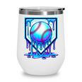 Baseball Drip Ice Cream Blue Glow Melt Ball Graphic Wine Tumbler Baseball Drip Ice Cream Blue Glow Melt Ball Graphic Wine Tumbler