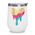 Baseball Drip Melting Ice Cream Baseball Heart Boys Girls Wine Tumbler Baseball Drip Melting Ice Cream Baseball Heart Boys Girls Wine Tumbler