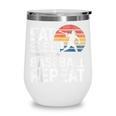 Baseball Fan Vintage Retro Eat Sleep Baseball Repeat Wine Tumbler