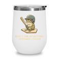Baseball Frog Saying Batting Retro Artwork Wine Tumbler Baseball Frog Saying Batting Retro Artwork Wine Tumbler