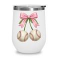 Baseball Girls Women Coquette Pink Bow Baseball Wine Tumbler Baseball Girls Women Coquette Pink Bow Baseball Wine Tumbler